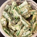 Tklsin's cooksnap of when they made 簡単♪オクラの胡麻からしマヨ和え.