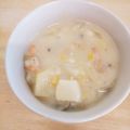 4児男子母さんの台所's cooksnap of when they made 大根とシーフードの濃厚豆乳シチュー.