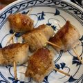 エリコフ's cooksnap of when they made おつまみに♪うずら卵の豚バラ巻き串♪.
