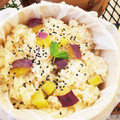 nana*hoshi's cooksnap of when they made 蒸し器でさつまいもおこわ.