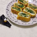 みかかめ's cooksnap of when they made お弁当の彩りに♪かぶの葉入り出汁巻き卵.