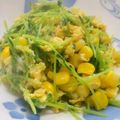 まゆみきママ's cooksnap of when they made 豆苗のコーン玉子バター醤油炒め.