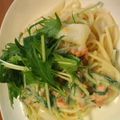 ネコ忍者's cooksnap of when they made 鮭と水菜のクリームパスタ.