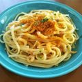 hiromi56's cooksnap of when they made マグマスパゲティ 桜エビとからすみで.