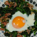 とみぃ11's cooksnap of when they made がっつきたい！ほうれん草ソテー半熟卵のせ.