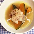 horseland's cooksnap of when they made かぼちゃとベーコンのお味噌汁〃.