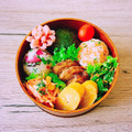 のんべぇヒロ's cooksnap of when they made 【簡単】キャラ弁 おかず 花ハム①.