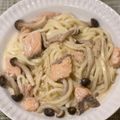 bacha3's cooksnap of when they made 秋鮭とキノコの豆乳クリームうどん.