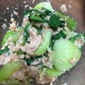 クックC18DJ9☆'s cooksnap of when they made ☆話題入り☆チンゲン菜とツナの梅ゴマ和え.