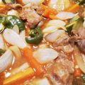 料理スキになってきた's cooksnap of when they made 全てレンジ豚こま団子根菜肉味噌天津飯風煮.