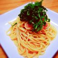 aちば's cooksnap of when they made 大葉たっぷり！本格的！たらこスパゲティ.