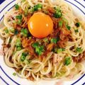 みずづいろ's cooksnap of when they made なめ茸のっけ！レンジで納豆ツナパスタ.