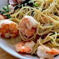 まぁこ＊'s cooksnap of when they made **エビとほうれん草のクリームパスタ**.