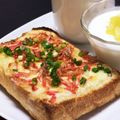 ☆GSSQHY☆'s cooksnap of when they made 朝食に！桜海老のチーズもち麦トースト.