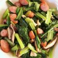 清水の嫁's cooksnap of when they made 小松菜としめじとウインナーのにんにく炒め.