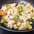 msahyuu's cooksnap of when they made 豚肉とオクラのオイマヨ炒め.