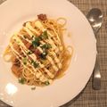 ３Riko３'s cooksnap of when they made 焼き鳥缶で簡単♡照り焼きチキンマヨパスタ.