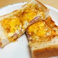 ★ぴよぴよ501★'s cooksnap of when they made フライパンでハムたまチーズトースト.