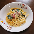 まめﾁｬﾝぬ's cooksnap of when they made キノコとほうれん草の和風クリームパスタ☆.