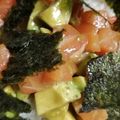 ものぐさtakky's cooksnap of when they made ポキ風♡漬けマグロサーモンアボカド丼.