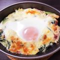 Ｕya's cooksnap of when they made ベーコンとほうれん草のドリア。失敗なし！.