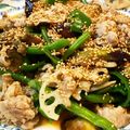 でしまる's cooksnap of when they made 豚肉とナス蓮根インゲンのごま味噌炒め☆.