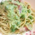 しあわせぶた's cooksnap of when they made グリーンピースのクリームパスタ.