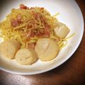 ヒミツ★'s cooksnap of when they made ホタテとベーコンの和風バター醤油パスタ.