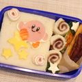 kayokota's cooksnap of when they made キャラ弁 星のカービィ サンドイッチ弁当.
