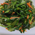 蒼井みなみ's cooksnap of when they made 春菊と小エビのゴマ油炒め.