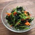 栗丸うさぎ's cooksnap of when they made ごま油香るほうれん草のおひたし.