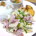 YUH♡ママ's cooksnap of when they made 豚こまとキャベツとニラのうま塩煮.