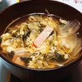 こともみ's cooksnap of when they made 豆苗・玉ねぎ・卵の味噌汁♪.