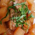 akiyuママ's cooksnap of when they made ５分煮 子供が喜ぶ豚小間肉と大根の煮付け.