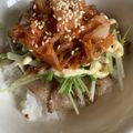 ˚✧₊⁎ゆう˚✧₊⁎'s cooksnap of when they made 豚バラ水菜キムチでカフェ風丼♡.