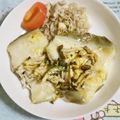mmameco's cooksnap of when they made カレイとしめじの昆布茶マヨオーブン焼き.