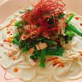 yokoyoko76's cooksnap of when they made 春菊の胡麻豆乳そば.