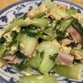 tyat's cooksnap of when they made 中華風 チンゲン菜とベーコンの炒め物.