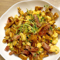 クックX5GYYZ☆'s cooksnap of when they made めんつゆでお手軽～豆苗と厚揚げの卵とじ.