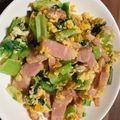 KUUUUUUMIN's cooksnap of when they made 簡単！小松菜とベーコンの玉子炒め.