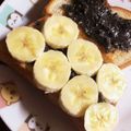 なーなちゃん's cooksnap of when they made トーストに練りごまバナナはちみつ♪.