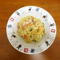 みめい's cooksnap of when they made なぜか懐かしい☆コンソメ味の卵パスタ.