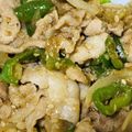 いっちゃんオカン's cooksnap of when they made 豚肉ピーマン玉葱のゴマだれ焼き♪.