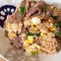 hakobetet's cooksnap of when they made 簡単なのに贅沢♡ステーキ炒飯♡.
