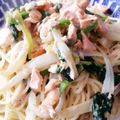 クック7HFUL8☆'s cooksnap of when they made サーモンとほうれん草の牛乳クリームパスタ.