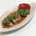 ちー（・＿・）'s cooksnap of when they made 鶏もも肉のグリル 梅肉ネギソース.