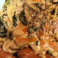 ひぃちゃん0130's cooksnap of when they made キノコとほうれん草の和風クリームパスタ☆.