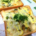 ユーロン's cooksnap of when they made 青海苔香る❀青葱の胡麻おかか和トースト.