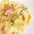 ちーぽっくる's cooksnap of when they made ランチにいかが☆豆乳カルボナーラうどん.