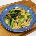 Asato★'s cooksnap of when they made 小松菜（スイスチャード）ベーコンのパスタ.